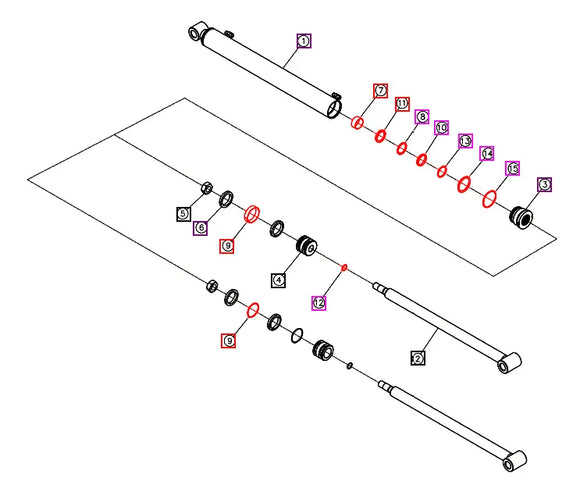 Mahindra Tractor Loader Lift Cylinder Seal Kit ANS4530 Mahindra Direct Parts