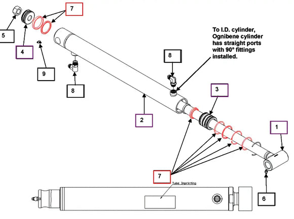 Mahindra Tractor Loader Lift Cylinder Seal Kit KMW05902106 Mahindra Direct Parts