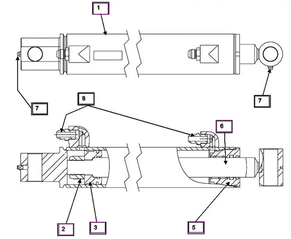 Mahindra Tractor Loader Lift Cylinder Seal Kit KMW05902143 Mahindra Direct Parts