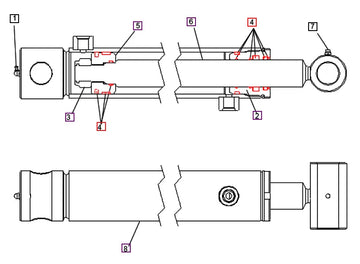 Mahindra Tractor Loader Lift Cylinder Seal Kit KMW05902152 Mahindra Direct Parts