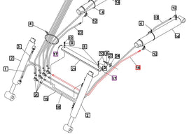 Mahindra Tractor Loader Lift cylinder Hydraulic Hose KMW05821506506051 Mahindra Direct Parts