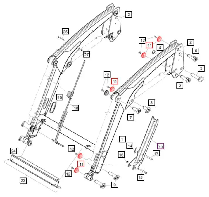 Mahindra Tractor Loader Locking Covers 5215131ALO Mahindra Direct Parts