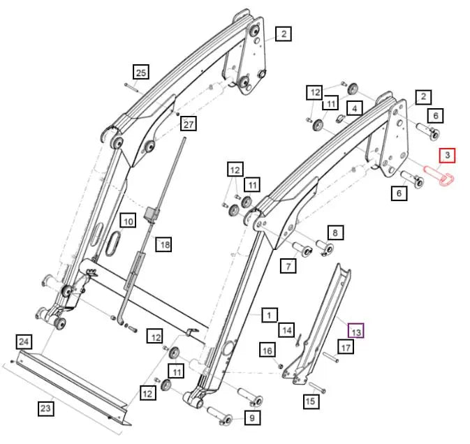 Mahindra Tractor Loader Locking Pin 5221316ALO Mahindra Direct Parts