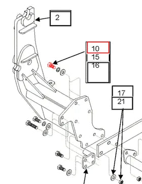 Mahindra Tractor Loader Mounting Bracket Bolt 14-2.0 x 40 KMW05692148 Mahindra Direct Parts