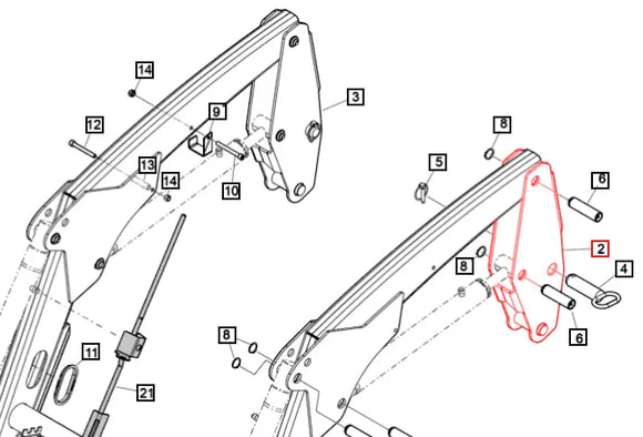Mahindra Tractor Loader Mounting Bracket LH Left Hand 60065320-36ALO Mahindra Direct Parts