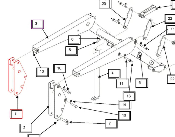 Mahindra Tractor Loader Mounting Bracket LH Left Hand KMW10023154 Mahindra Direct Parts