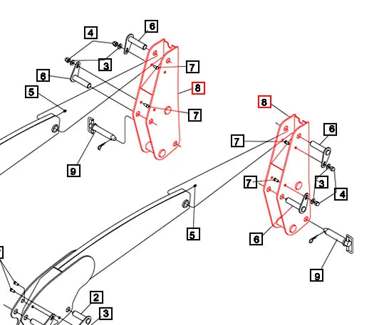 Mahindra Tractor Loader Mounting Bracket LH / RH KMW10023266 Mahindra Direct Parts