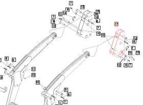 Mahindra Tractor Loader Mounting Bracket Left Hand LH KMW10023262 Mahindra Direct Parts