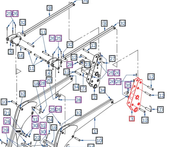 Mahindra Tractor Loader Mounting Bracket Left Hand LH MHAC09090300W Mahindra Direct Parts