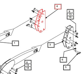 Mahindra Tractor Loader Mounting Bracket RH Right Hand KMW10023203 Mahindra Direct Parts