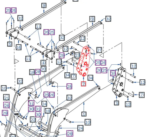Mahindra Tractor Loader Mounting Bracket Right Hand RH MHAC09090200W Mahindra Direct Parts