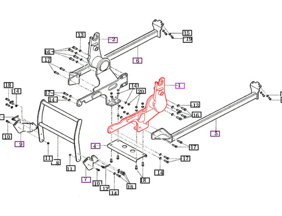 Mahindra Tractor Loader Mounting Frame Left LH 85901001003GB Mahindra