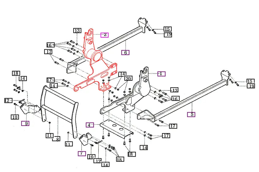 Mahindra Tractor Loader Mounting Frame Right RH 85901002003GB Mahindra