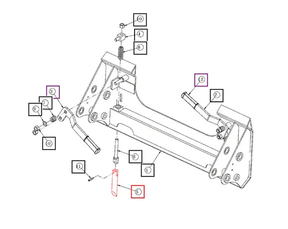 Mahindra Tractor Loader Quick Attach Locking Pin ANSB0945A1220 Mahindra Direct Parts