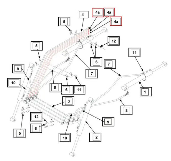 Mahindra Tractor Loader Rear Hydraulic Tube Assembly KMW01305041 Mahindra