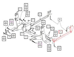 Mahindra Tractor Loader Rear Rail Left Hand LH KMW12073103 Mahindra Direct Parts