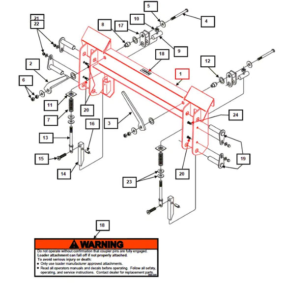 Mahindra Tractor Loader Skid Steer Tool Carrier Frame KMW13044126 Mahindra Direct Parts