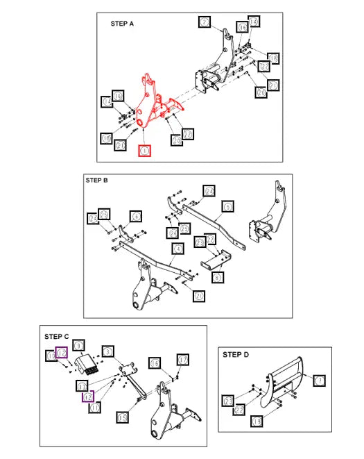 Mahindra Tractor Loader Sub Frame RH ANS2516B1100 Mahindra