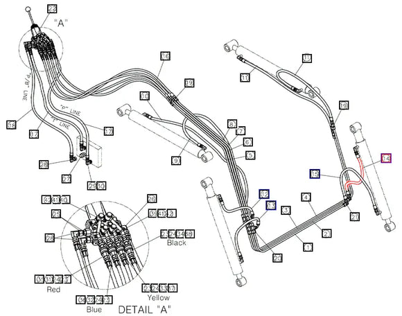 Mahindra Tractor Loader Tilt Cylinder Hose ANS1P410270 Mahindra