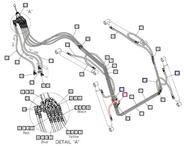 Mahindra Tractor Loader Tilt Cylinder Hose ANS1P410500 Mahindra