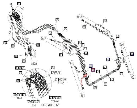 Mahindra Tractor Loader Tilt Cylinder Hose ANS1P410500 Mahindra
