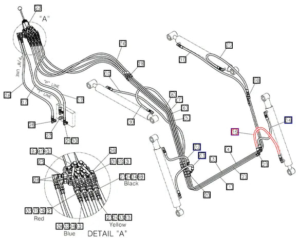 Mahindra Tractor Loader Tilt Cylinder Hose ANS1P410630 Mahindra