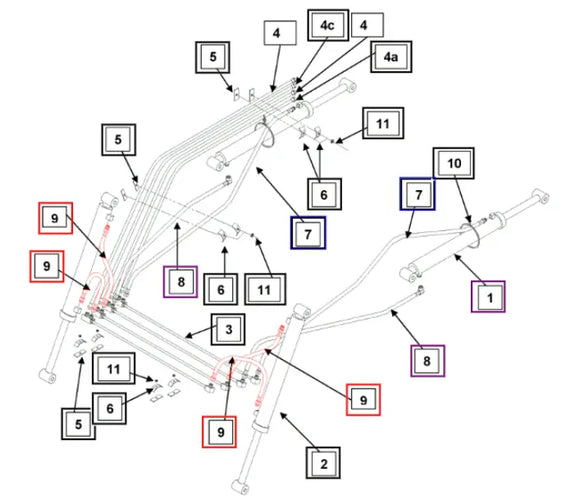 Mahindra Tractor Loader Tilt Cylinder Hose KMW05821106506018 Mahindra
