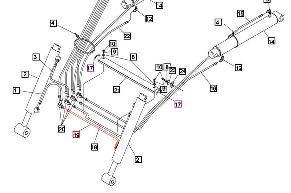 Mahindra Tractor Loader Tilt Cylinder Hydraulic Hose KMW05821506506041 Mahindra Direct Parts