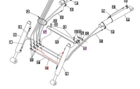Mahindra Tractor Loader Tilt Cylinder Hydraulic Hose KMW05822506506045 Mahindra Direct Parts