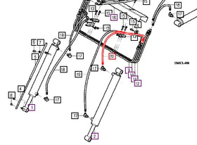 Mahindra Tractor Loader Tilt Cylinder Hydraulic Line 85403004020 Mahindra Direct Parts