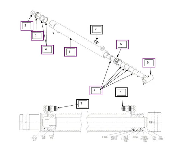 Mahindra Tractor Loader Tilt Cylinder KMW31502142 Mahindra Direct Parts