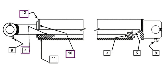 Mahindra Tractor Loader Tilt Cylinder LH / RH KMW31502146 Mahindra Direct Parts