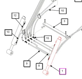 Mahindra Tractor Loader Tilt Cylinder RH / LH KMW31502094 Mahindra Direct Parts