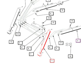 Mahindra Tractor Loader Tilt Cylinder RH / LH KMW31502114 Mahindra Direct Parts