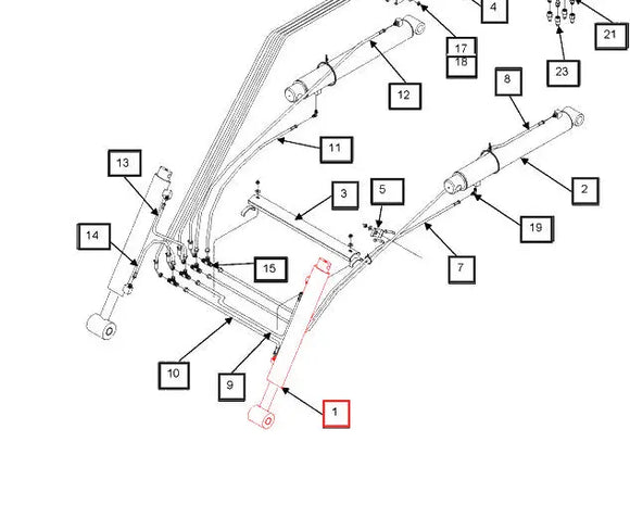 Mahindra Tractor Loader Tilt Cylinder RH / LH KMW31502143 Mahindra Direct Parts