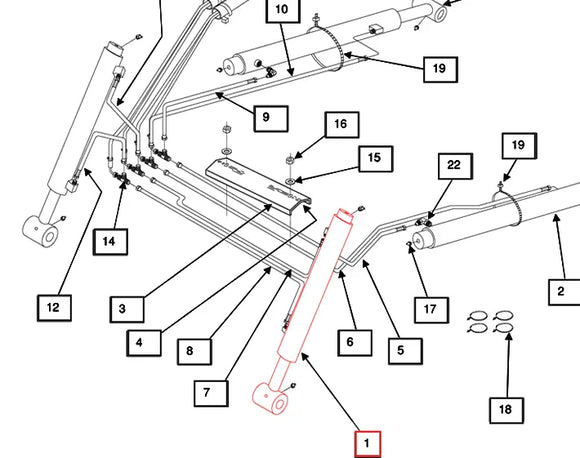 Mahindra Tractor Loader Tilt Cylinder RH /LH  KMW31502144 Mahindra Direct Parts