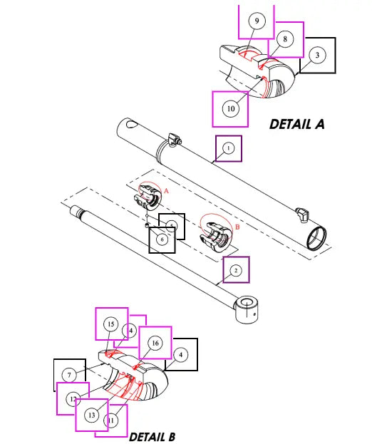 Mahindra Tractor Loader Tilt Cylinder Seal Kit DS16861 Mahindra Direct Parts