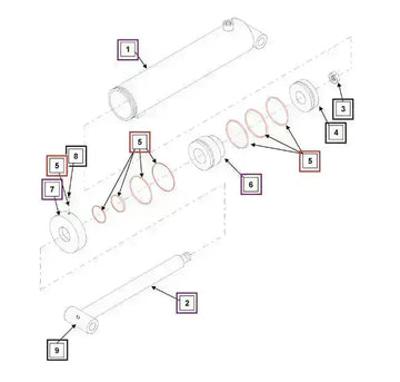 Mahindra Tractor Loader Tilt Cylinder Seal Kit KMW05902002 Mahindra Direct Parts