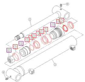 Mahindra Tractor Loader Tilt Cylinder Seal Kit KMW05902098 Mahindra Direct Parts