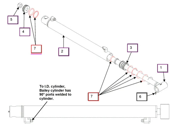 Mahindra Tractor Loader Tilt Cylinder Seal Kit KMW05902133 Mahindra Direct Parts