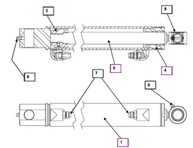 Mahindra Tractor Loader Tilt Cylinder Seal Kit KMW05902144 Mahindra Direct Parts
