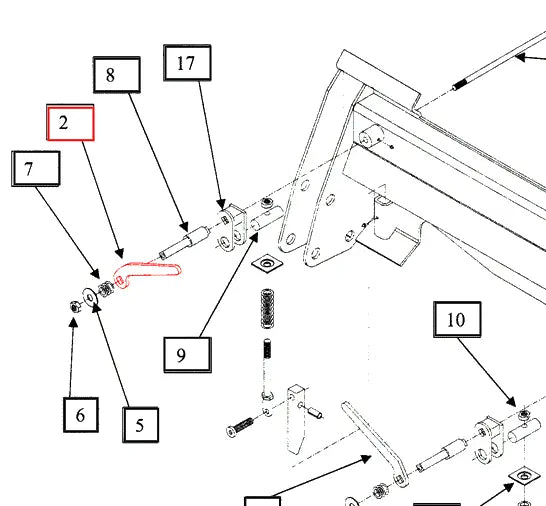 Mahindra Tractor Loader Tool Carrier Attachment Handle LH KMW13043060 Mahindra Direct Parts