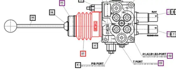 Mahindra Tractor Loader Valve Joystick Boot ANS8820732 Mahindra