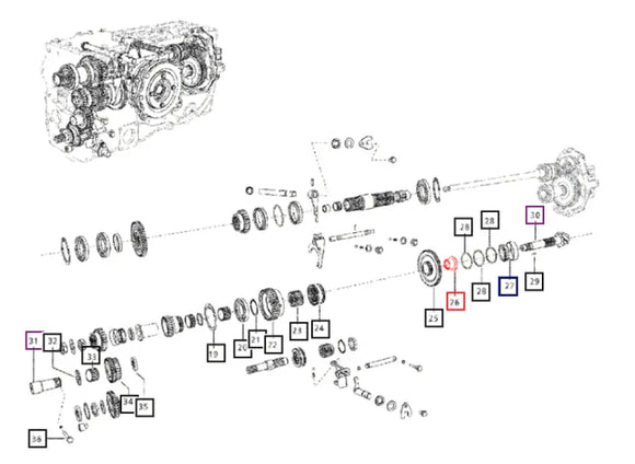 Mahindra Tractor Low Drive Gear to Pinion Bushing 006506664D1 Mahindra