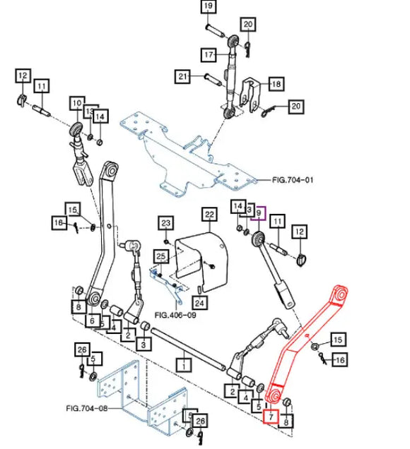 Mahindra Tractor Lower 3 Point Lift Arm LH Left 11615202200GB Mahindra