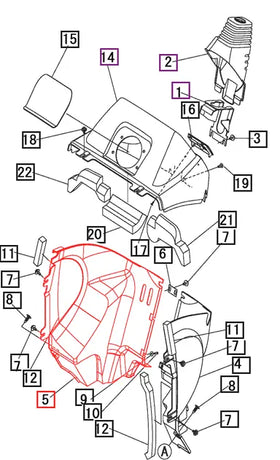 Mahindra Tractor Lower Dash Panel Right Hand RH 10442643001 Mahindra Direct Parts