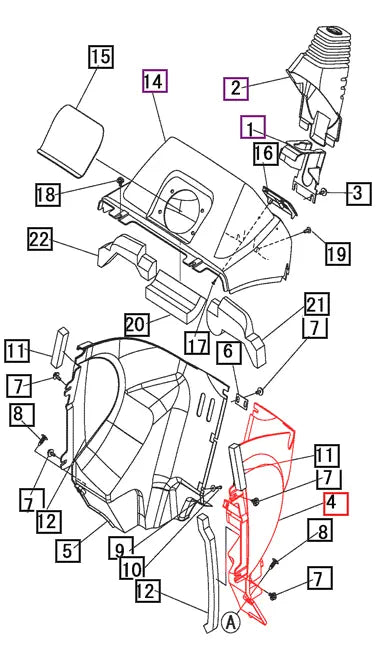 Mahindra Tractor Lower Dash Penel Left Hand LH 19572642000 Mahindra Direct Parts
