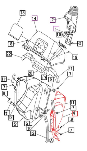 Mahindra Tractor Lower Dash Penel Left Hand LH 19572642000 Mahindra Direct Parts