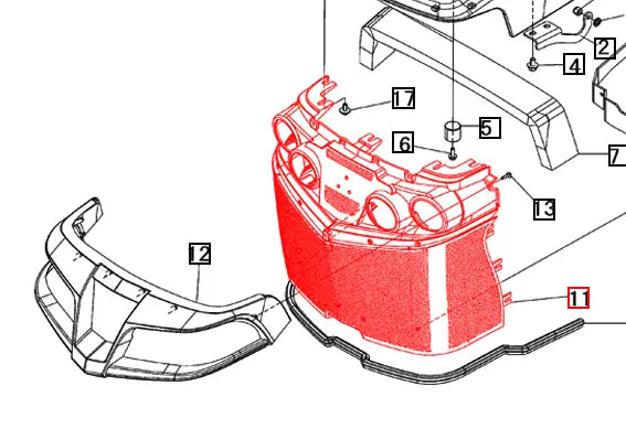 Mahindra Tractor Lower Grill 19011116000 Mahindra Direct Parts