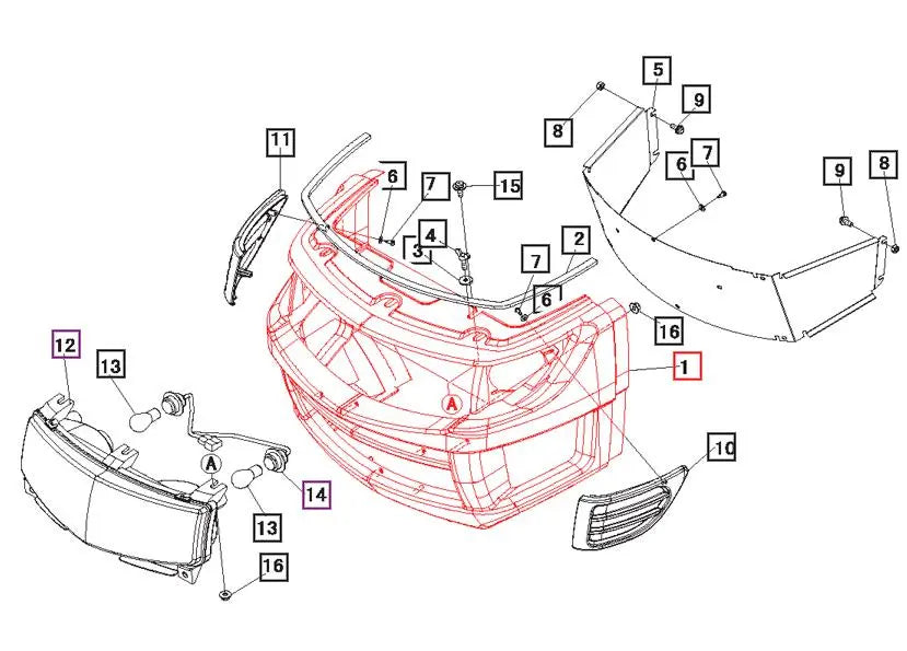 Mahindra Tractor Lower Grill 19582621000 Mahindra Direct Parts